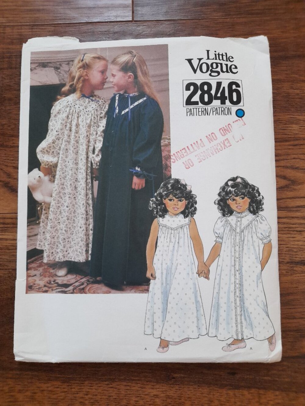Vintage Girls Nightgown Housecoat Sewing Pattern Size 4 UNCUT Vogue 2846